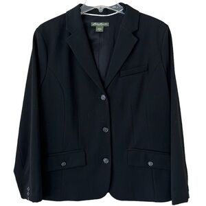 Eddie Bauer Black blazer classic button down front pockets heavy weight size 16